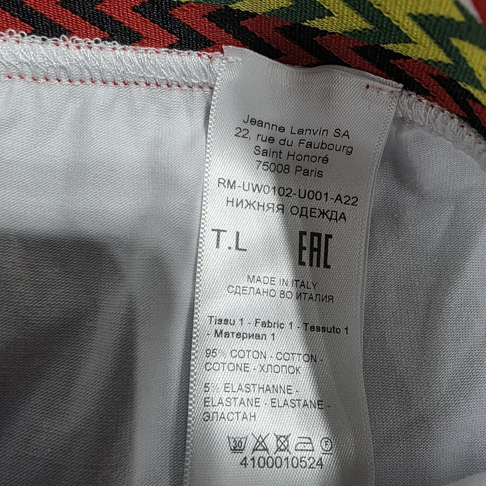 NWT Lanvin Curb Stretch Cotton Boxer Briefs In White Sz L
